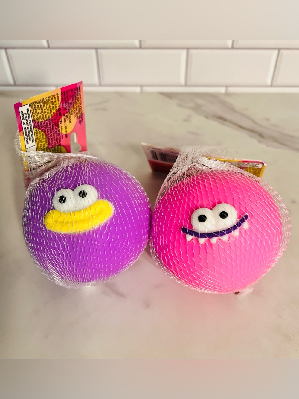 ORB Funny Face Balls Squeeze Toy- Purple and Pink